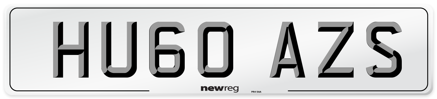HU60 AZS Number Plate from New Reg